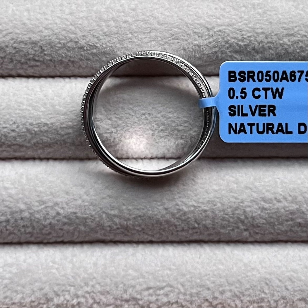 R058 | Natural Diamond Double Interlocked Ring - Picture 5 of 8